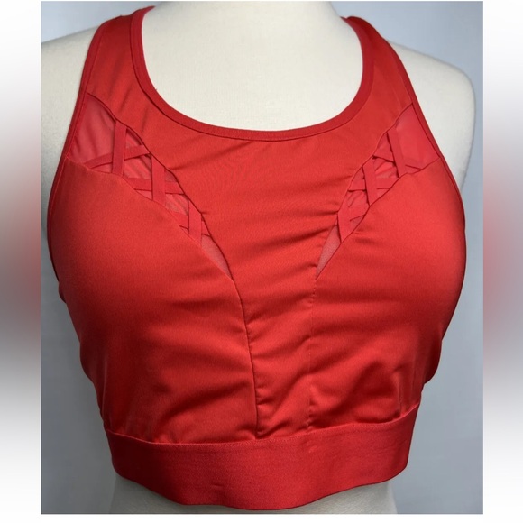 Victoria's Secret The Player Racerback Sports Bras Lot of 2 Both Sz L Red/White - Picture 5 of 11